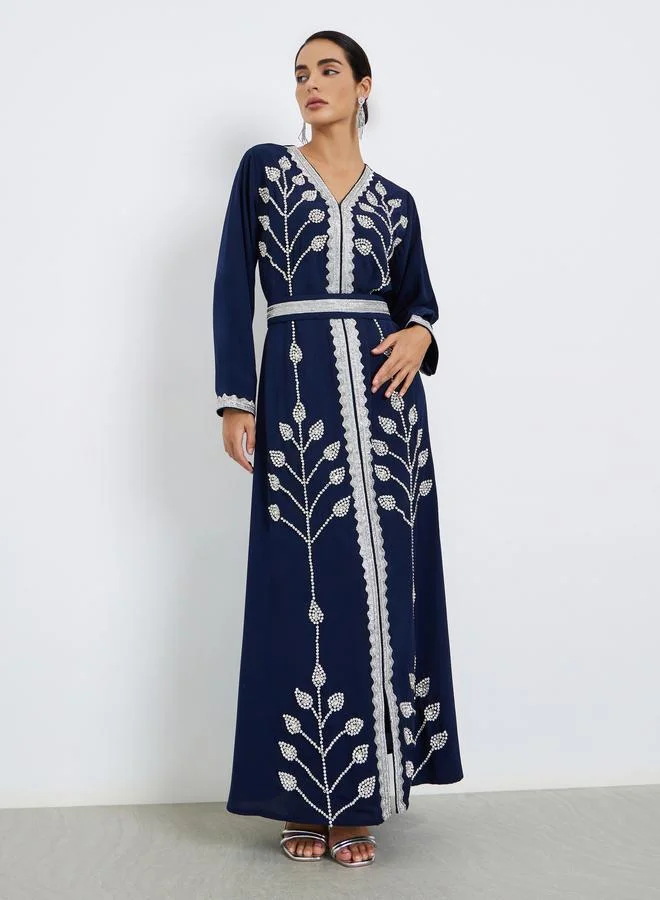 مكسيم كريشن جلابية نسائية مزينة مع حزام ربط